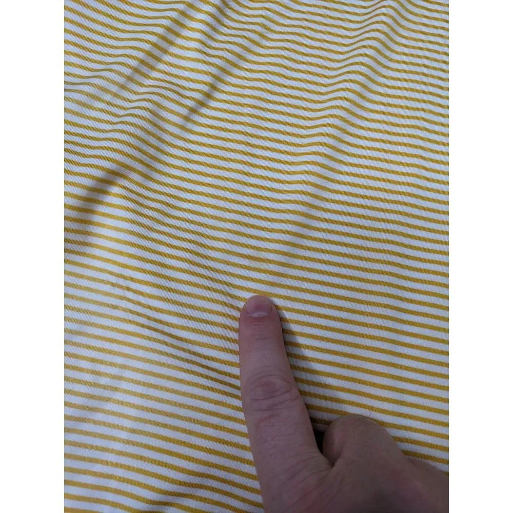 Nike Dri Fit Mens XL Yellow White Navy Blue Stripe West Virginia Golf Polo Shirt